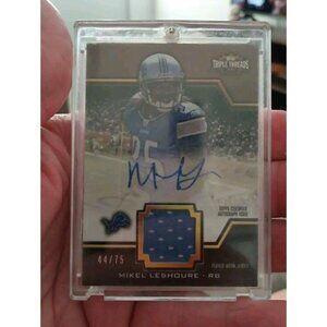 Mikel Leshoure 2011 Triple Threads Swatch/Autograph /75 Illinois Detroit
